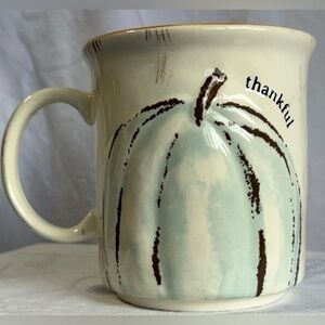 Mudpie Brand Thankful Turquoise Pumpkin Coffee Mug